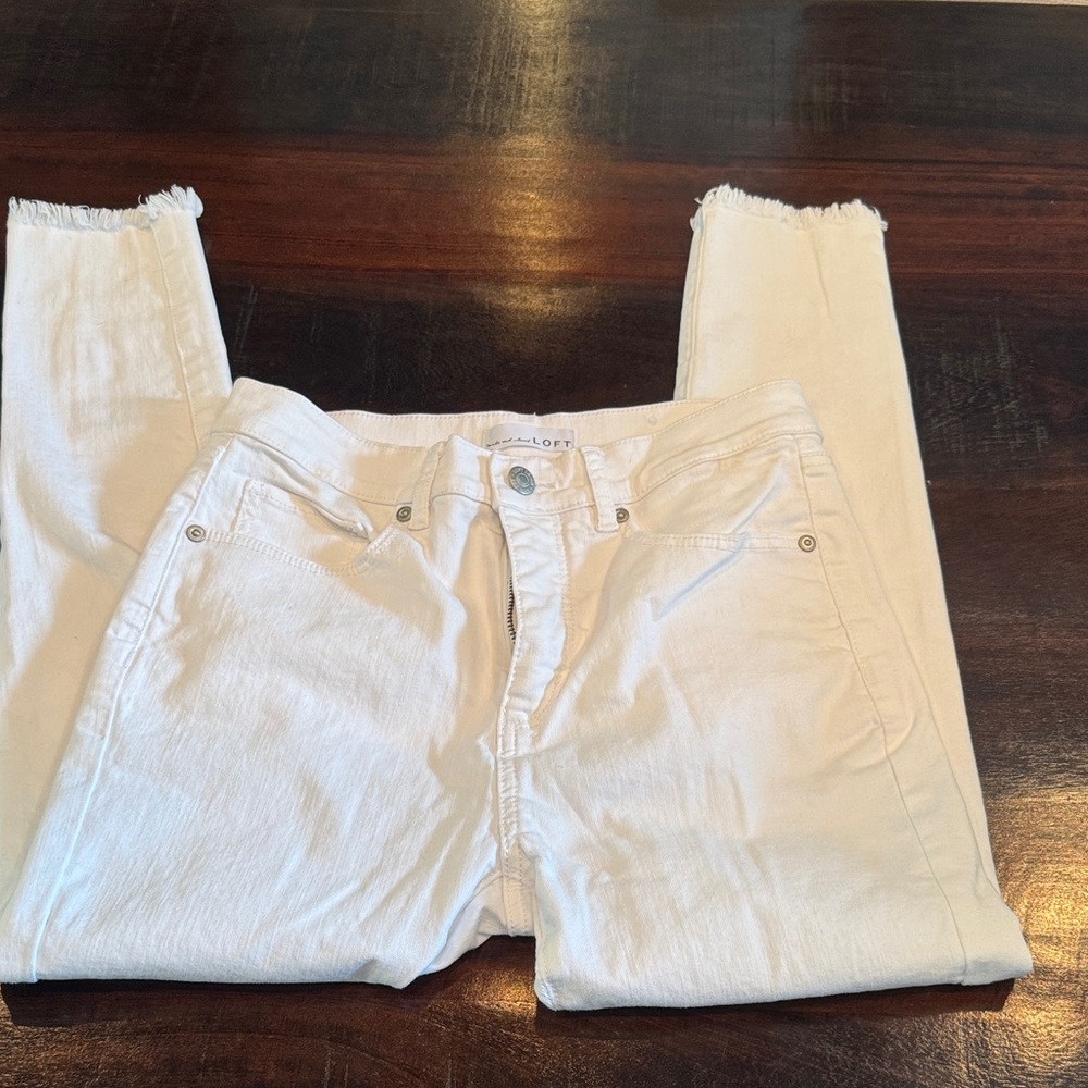 LOFT White Ankle Jeans